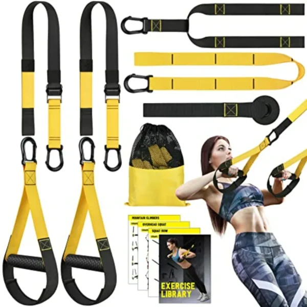 Home resistance training kit with straps and handles