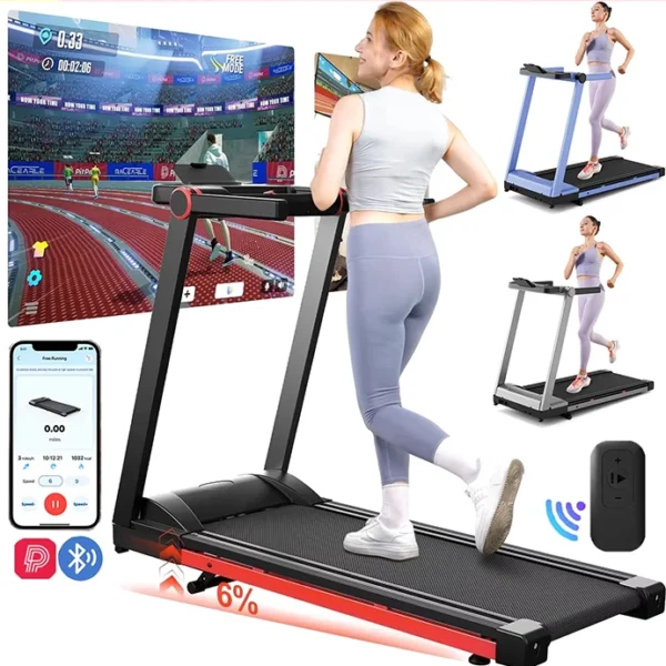 3.5HP foldable treadmill with 6 percent incline for home fitness